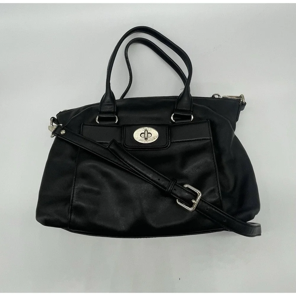 Kate Spade Hampton Purse Leather Satchel Shoulder Bag‎ Black Modern Casual